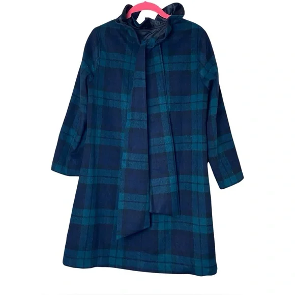 Tuckernuck NEW Blackwatch Daphne Plaid Wool Blend Long Sleeve Mini Dress Medium - Picture 4 of 7